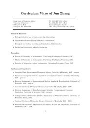 Curriculum Vitae of Jun Zhang - Computer Science Department ...