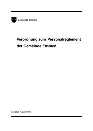 Verordnung zum Personalreglement der Gemeinde Emmen