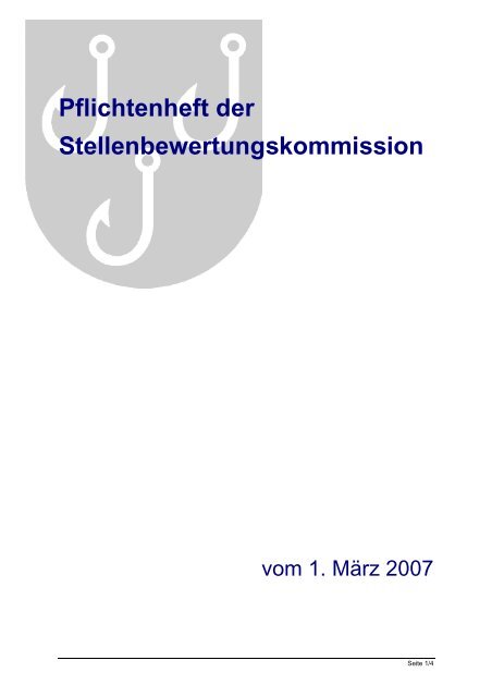 Pflichtenheft der Stellenbewertungskommission - Gemeinde Emmen