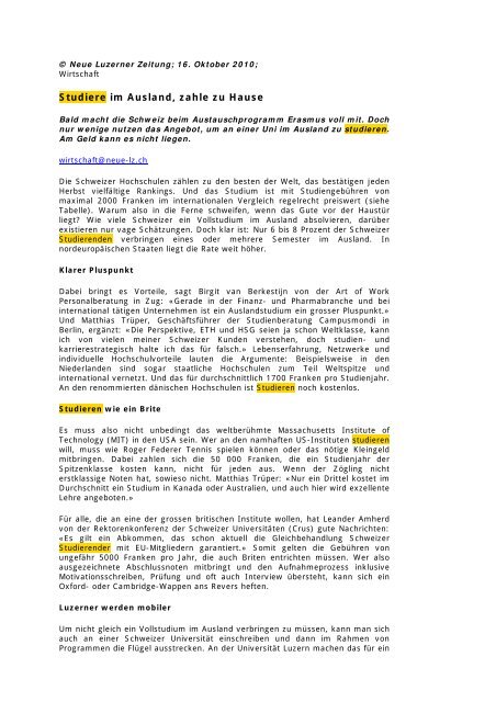 Studiere Im Ausland Zahle Zu Hause Netzwerk Future