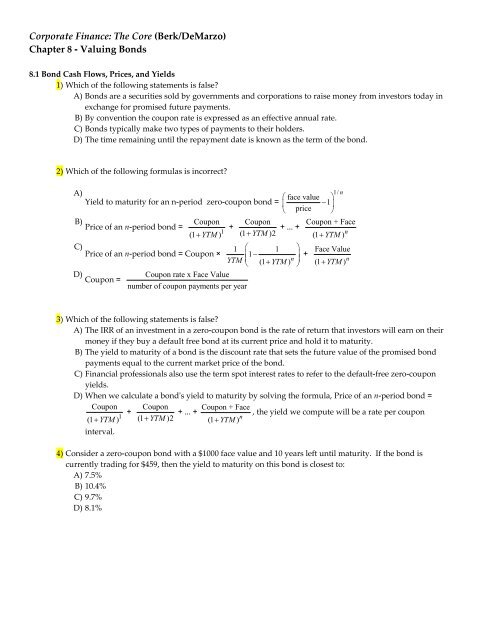 Corporate Finance Berk Demarzo