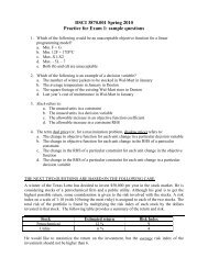 DSCI 3870.001 Spring 2010 Practice for Exam 1: sample questions