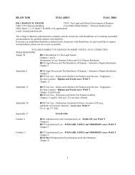 1 BLAW 3430 SYLLABUS FALL 2004 - College of Business