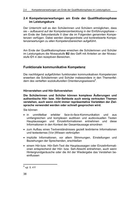 Kernlehrplan Englisch - Standardsicherung NRW