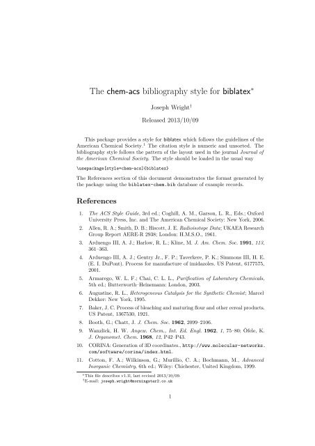 chem-acs bibliography style for biblatex