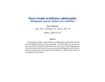 User's Guide to biblatex philosophy - FTP Directory Listing