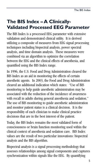 BIS guide for clinicians