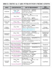 DRUG CRITICAL CARE INTRAVENOUS MEDICATIONS