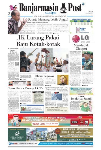 Banjarmasin Post Selasa, 22 Juli 2014