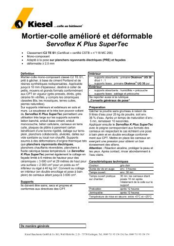 Mortier-colle souple - Kiesel - Kiesel Bauchemie GmbH & Co.KG