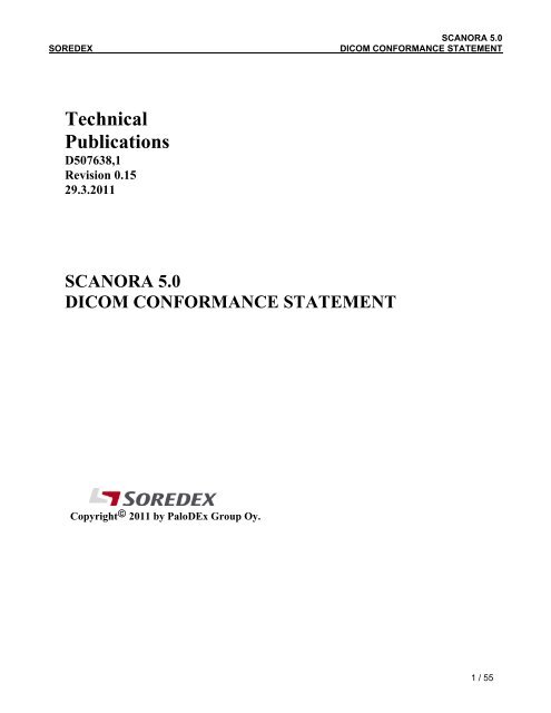 scanora 5.0 dicom conformance statement - Soredex