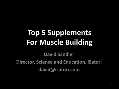 Top 5 Supplements - International Society Of Sports Nutrition