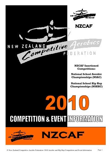 NZCAF Sanctioned Competitions: National School ... - Sport Southland