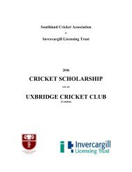 Southland Cricket Association - Sport Southland