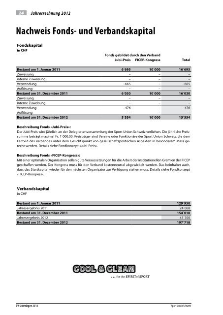 DV-Unterlagen 2013 mit Jahresbericht 2012 - Sport Union Schweiz