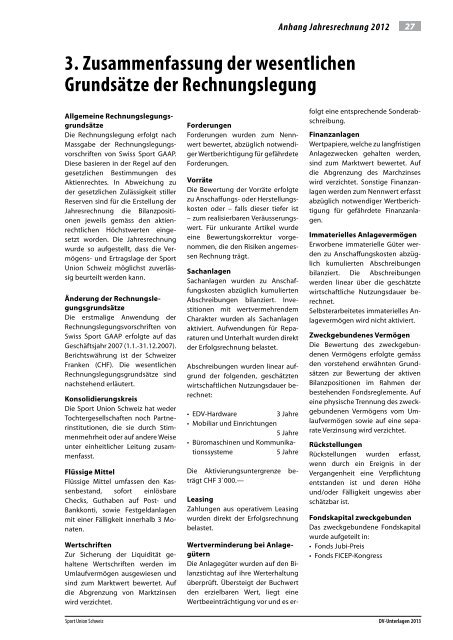DV-Unterlagen 2013 mit Jahresbericht 2012 - Sport Union Schweiz