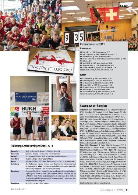 turnen&sport 7+8/13 - Sport Union Schweiz