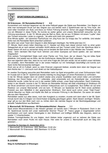Kalenderwoche 38 - Sportverein Erlenmoos e.V.