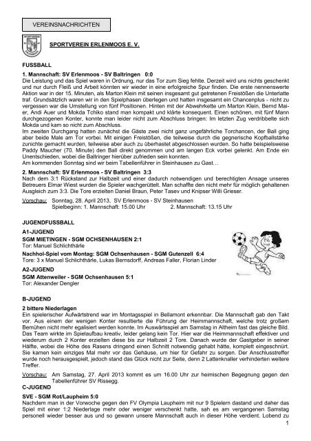 Kalenderwoche 17 - Sportverein Erlenmoos e.V.