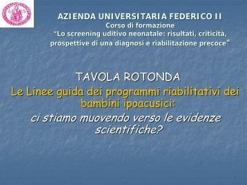 Le Linee guida dei programmi riabilitativi dei bambini ipoacusici