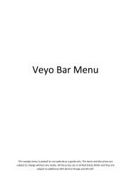 Veyo Bar Menu - Reethi Beach Resort
