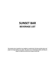 See the Sunset Bar Menu - Reethi Beach Resort