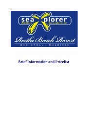 Brief Information and Pricelist - Reethi Beach Resort