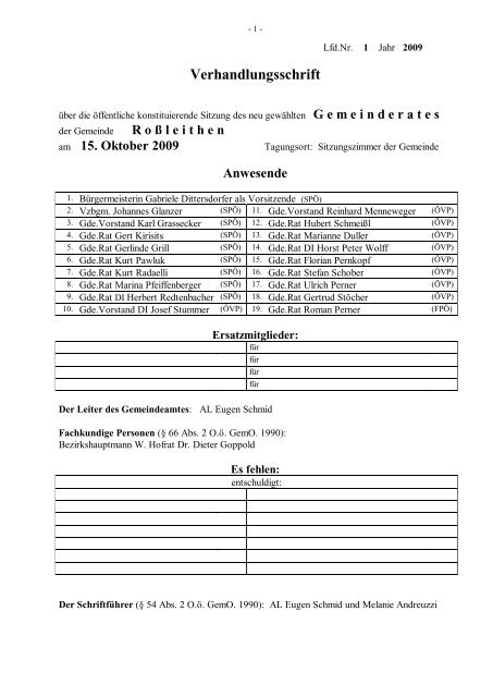 Gemeinderats-Sitzungsprotokoll v. 15.10.2009 (333 KB) - .PDF