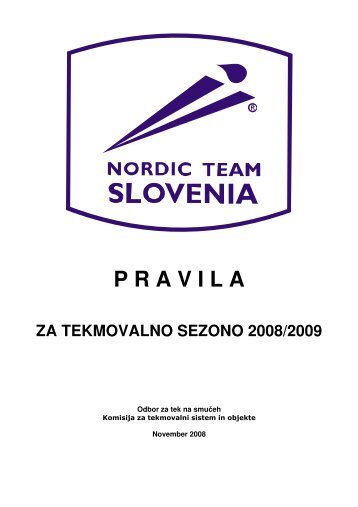 Pravila za sezono 2008 / 2009 - Smučarska zveza Slovenije