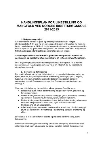 Handlingsplan for likestilling og mangfold (pdf) - Norges ...