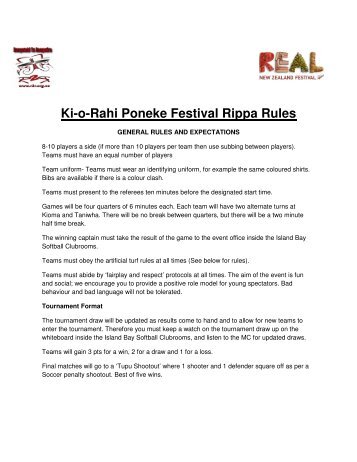 Ki-o-Rahi Poneke Festival Rippa Rules - Sport Wellington