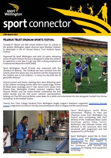 Sport Connector 15th March - Sport Wellington