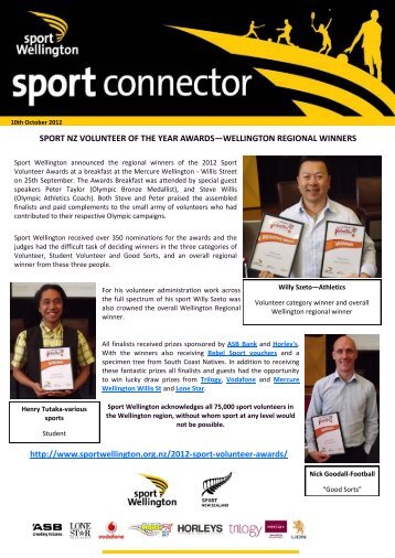 Sport Connector 10th October - Sport Wellington