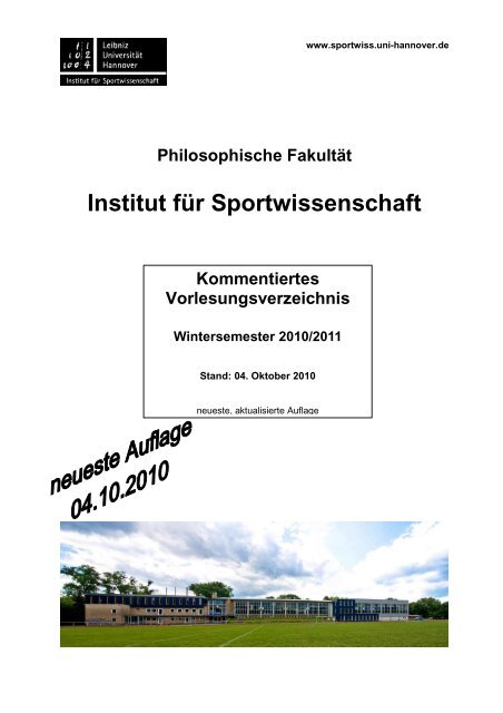 KVV WS 10-11 Gesamt 10-10-04 - Institut fÃ¼r Sportwissenschaft ...