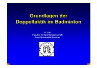 Grundlagen der Doppeltaktik im Badminton - Ruhr-UniversitÃ¤t Bochum