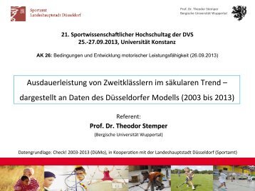 Prof. Dr. Theodor Stemper - Fachbereich Sportwissenschaft der ...