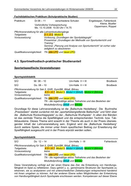 KVV-WS08-09-Homepage _9 - Fachbereich Sportwissenschaft der ...