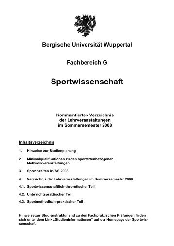 Sportwissenschaft - Fachbereich Sportwissenschaft der UniversitÃ¤t ...