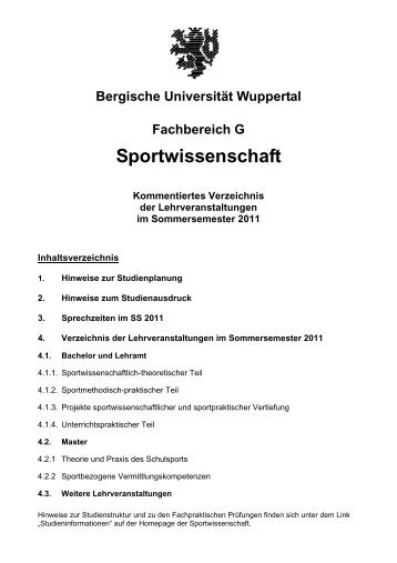 Sportwissenschaft - Fachbereich Sportwissenschaft der UniversitÃ¤t ...