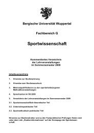 SS 2009 - Fachbereich Sportwissenschaft der UniversitÃ¤t Wuppertal ...