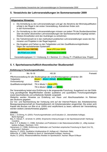 SS 2009 - Fachbereich Sportwissenschaft der UniversitÃ¤t Wuppertal ...