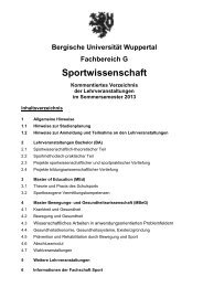 SS 2013 - Sportwissenschaft - Bergische Universität Wuppertal