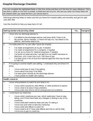 Hospital Discharge Checklist - WebMD