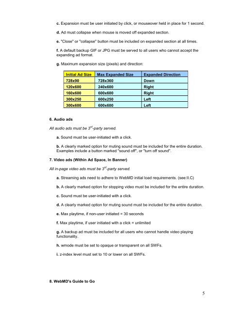 Technical Specifications for WebMD Consumer Ad Units on ...