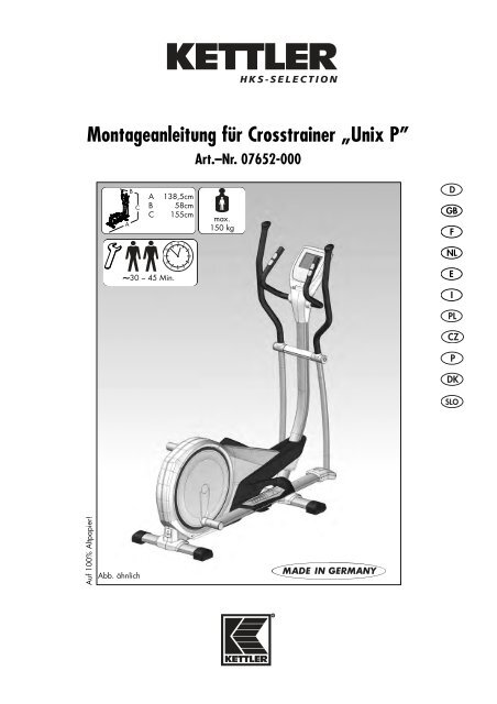 Montageanleitung für Crosstrainer „Unix P” - SportXX