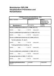 Modulkarten DIPLOM Hauptstudium PrÃ¤vention und Rehabilitation