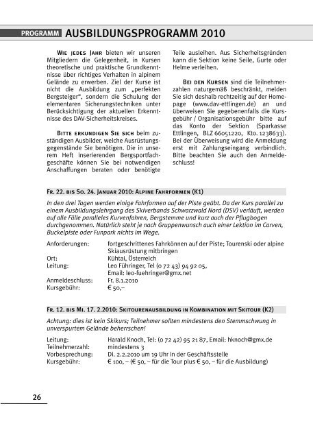 PROGRAMM - DAV Sektion Ettlingen