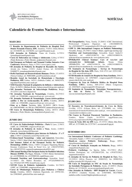 Acta Ped Vol 42 N 3 - Sociedade Portuguesa de Pediatria