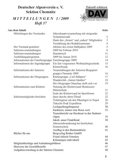 Heft 37 - DAV Sektion Chemnitz