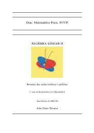 Dep. MatemÃ¡tica Pura. FCUP Â´ALGEBRA LINEAR II - CMUP